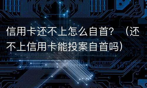 信用卡还不上怎么自首？（还不上信用卡能投案自首吗）