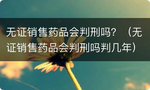 无证销售药品会判刑吗？（无证销售药品会判刑吗判几年）