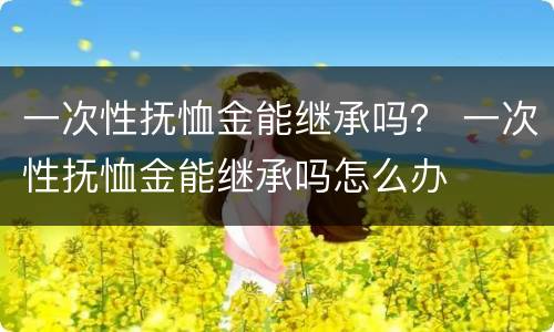一次性抚恤金能继承吗？ 一次性抚恤金能继承吗怎么办