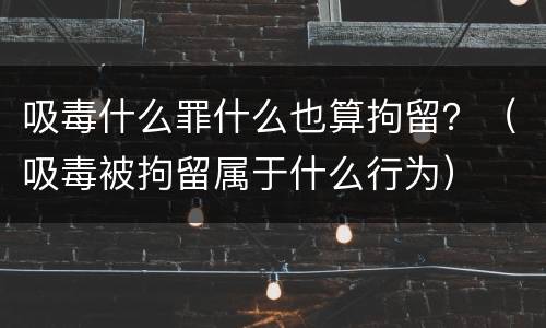 吸毒什么罪什么也算拘留？（吸毒被拘留属于什么行为）