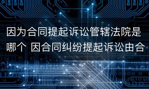 因为合同提起诉讼管辖法院是哪个 因合同纠纷提起诉讼由合同履行地管辖
