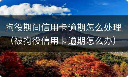 拘役期间信用卡逾期怎么处理（被拘役信用卡逾期怎么办）