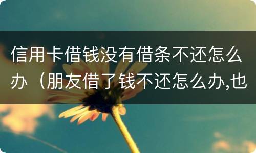 信用卡借钱没有借条不还怎么办（朋友借了钱不还怎么办,也没有借条）