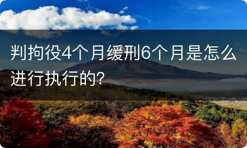 判拘役4个月缓刑6个月是怎么进行执行的？