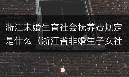 浙江未婚生育社会抚养费规定是什么（浙江省非婚生子女社会抚养费）