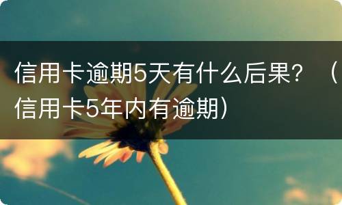 信用卡逾期5天有什么后果？（信用卡5年内有逾期）