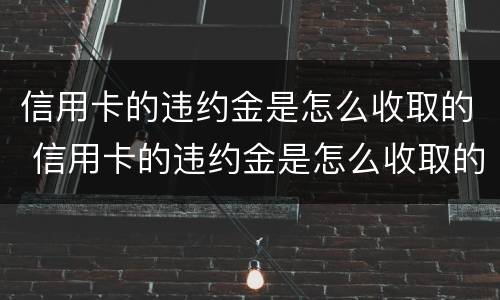信用卡的违约金是怎么收取的 信用卡的违约金是怎么收取的呀