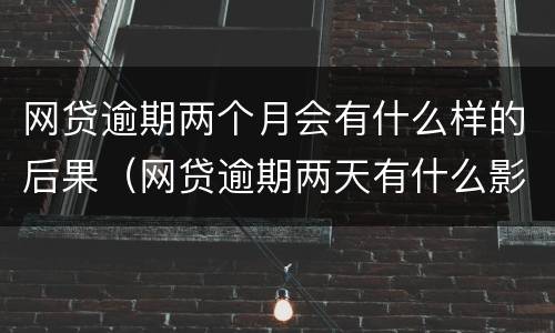 网贷逾期两个月会有什么样的后果（网贷逾期两天有什么影响）