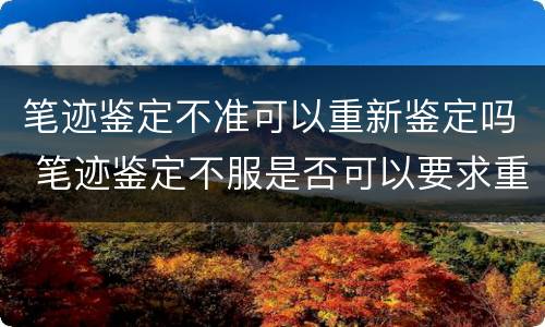 笔迹鉴定不准可以重新鉴定吗 笔迹鉴定不服是否可以要求重新鉴定