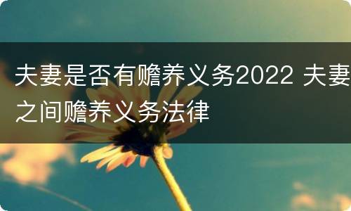 夫妻是否有赡养义务2022 夫妻之间赡养义务法律