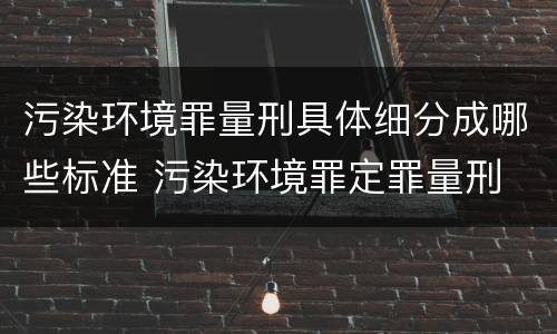 污染环境罪量刑具体细分成哪些标准 污染环境罪定罪量刑