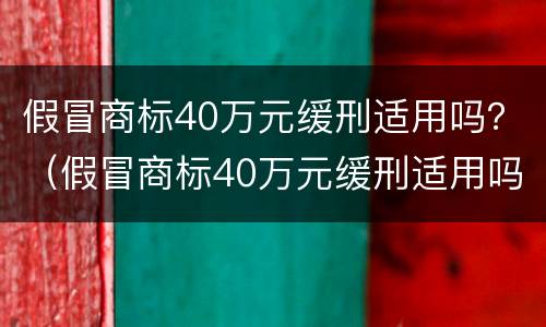 假冒商标40万元缓刑适用吗？（假冒商标40万元缓刑适用吗判多少年）