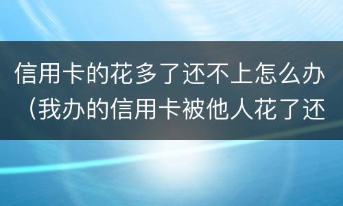 信用卡的花多了还不上怎么办（我办的信用卡被他人花了还不上怎么办）