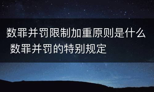 数罪并罚限制加重原则是什么 数罪并罚的特别规定