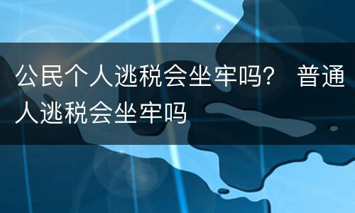 公民个人逃税会坐牢吗？ 普通人逃税会坐牢吗