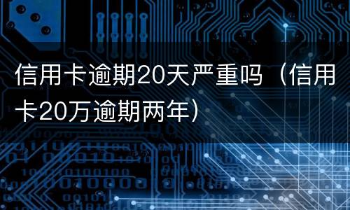 信用卡逾期20天严重吗（信用卡20万逾期两年）