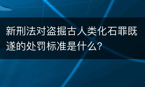 新刑法对盗掘古人类化石罪既遂的处罚标准是什么？