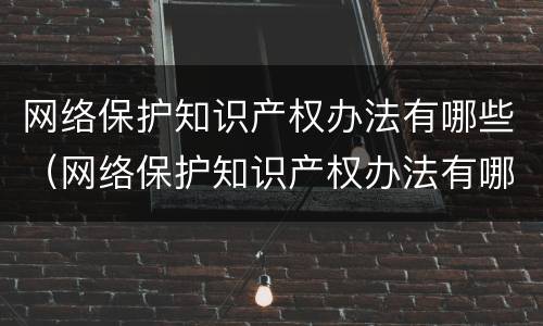 网络保护知识产权办法有哪些（网络保护知识产权办法有哪些权利）