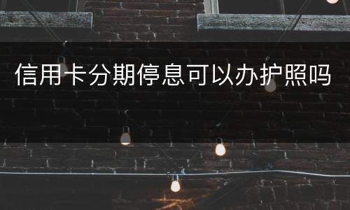 信用卡分期停息可以办护照吗