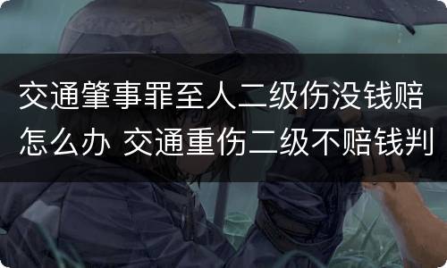 交通肇事罪至人二级伤没钱赔怎么办 交通重伤二级不赔钱判几年