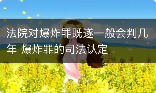 法院对爆炸罪既遂一般会判几年 爆炸罪的司法认定