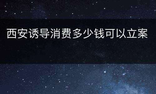 西安诱导消费多少钱可以立案