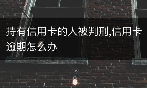 持有信用卡的人被判刑,信用卡逾期怎么办