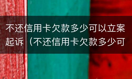 不还信用卡欠款多少可以立案起诉（不还信用卡欠款多少可以立案起诉离婚）