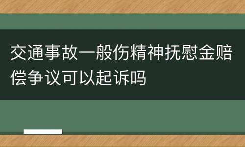 交通事故一般伤精神抚慰金赔偿争议可以起诉吗