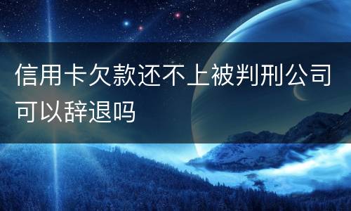 信用卡欠款还不上被判刑公司可以辞退吗