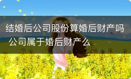 结婚后公司股份算婚后财产吗 公司属于婚后财产么