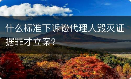什么标准下诉讼代理人毁灭证据罪才立案？