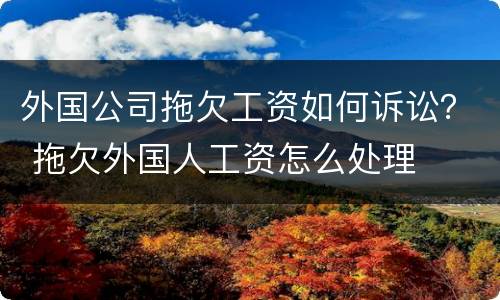 外国公司拖欠工资如何诉讼？ 拖欠外国人工资怎么处理