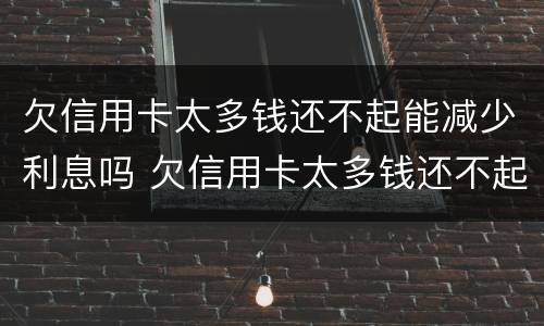 欠信用卡太多钱还不起能减少利息吗 欠信用卡太多钱还不起能减少利息吗知乎