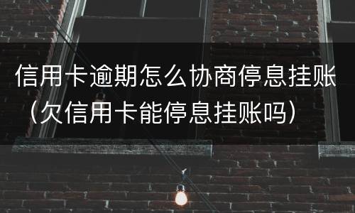信用卡逾期怎么协商停息挂账（欠信用卡能停息挂账吗）