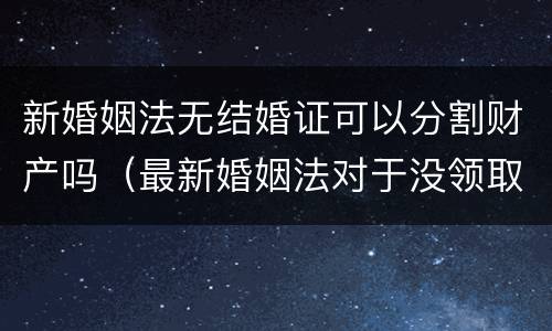 新婚姻法无结婚证可以分割财产吗（最新婚姻法对于没领取结婚证财产分割）