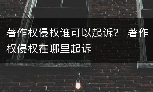 著作权侵权谁可以起诉？ 著作权侵权在哪里起诉