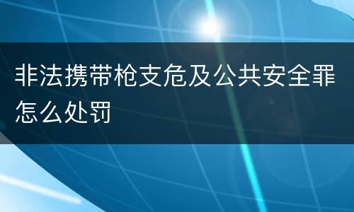 非法携带枪支危及公共安全罪怎么处罚