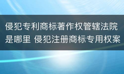 侵犯专利商标著作权管辖法院是哪里 侵犯注册商标专用权案由