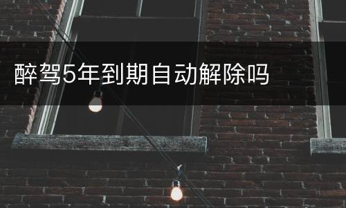 醉驾5年到期自动解除吗