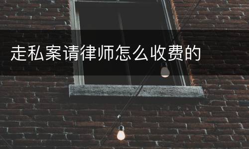 走私案请律师怎么收费的