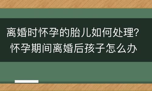 离婚时怀孕的胎儿如何处理？ 怀孕期间离婚后孩子怎么办