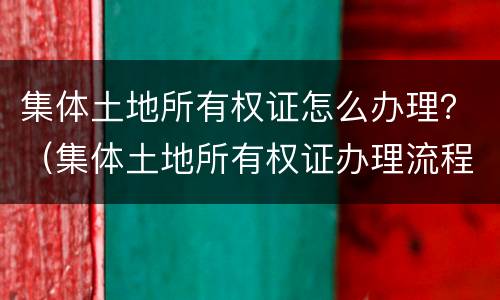 集体土地所有权证怎么办理？（集体土地所有权证办理流程）