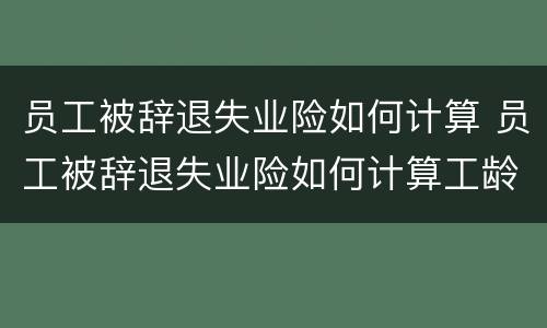 员工被辞退失业险如何计算 员工被辞退失业险如何计算工龄