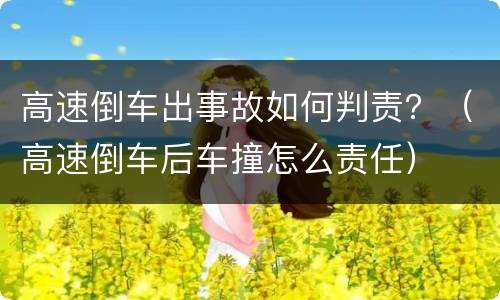 高速倒车出事故如何判责？（高速倒车后车撞怎么责任）