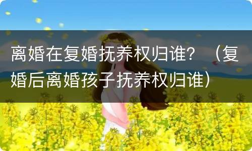 离婚在复婚抚养权归谁？（复婚后离婚孩子抚养权归谁）