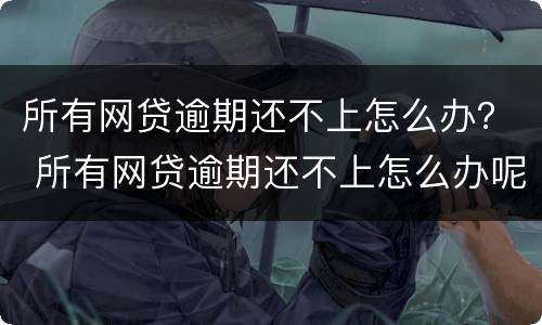 所有网贷逾期还不上怎么办？ 所有网贷逾期还不上怎么办呢