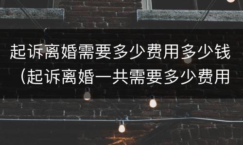 起诉离婚需要多少费用多少钱（起诉离婚一共需要多少费用）