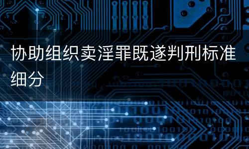 协助组织卖淫罪既遂判刑标准细分