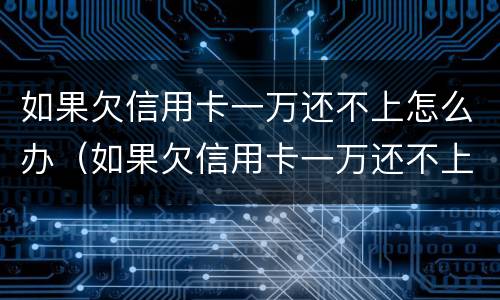 如果欠信用卡一万还不上怎么办（如果欠信用卡一万还不上怎么办呢）